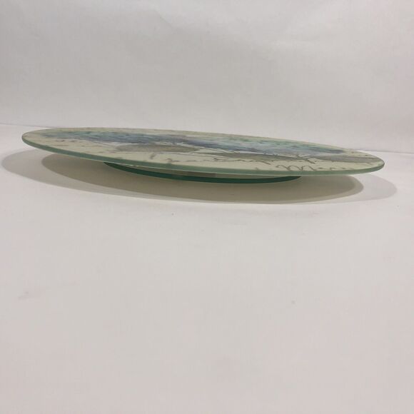 CounterArt Susan Lazy Susan Serving Plate, Blue Hydrangeas Glass Turntable - Picture 4 of 8